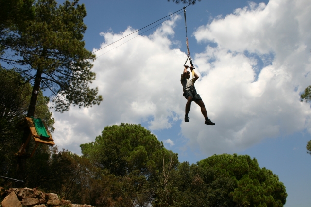 Tirolina sobre los arboles
